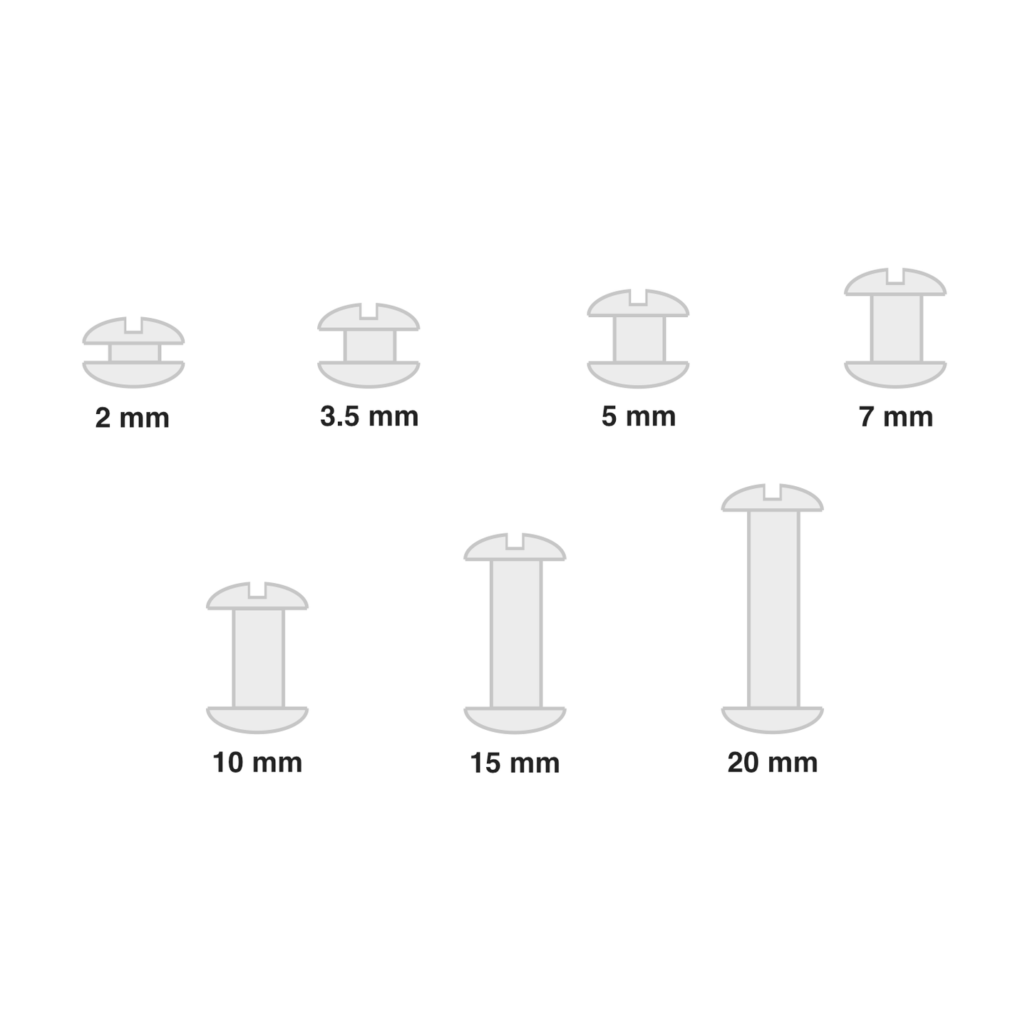 Available Sizes / Lengths Overview Gobrecht & Ulrich Binding Screws