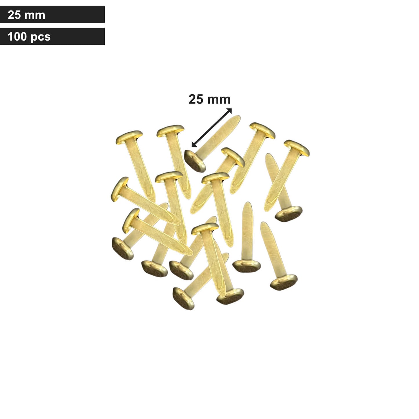 25 mm Brass/Gold-coloured Paper Fasteners by Gobrecht & Ulrich