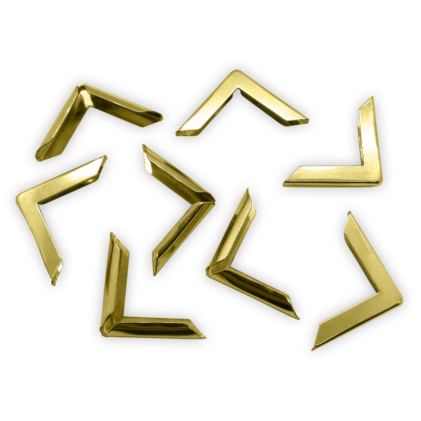 Brass / Gold-coloured Book Corner Protectors 22 x 22 x 3.5 mm