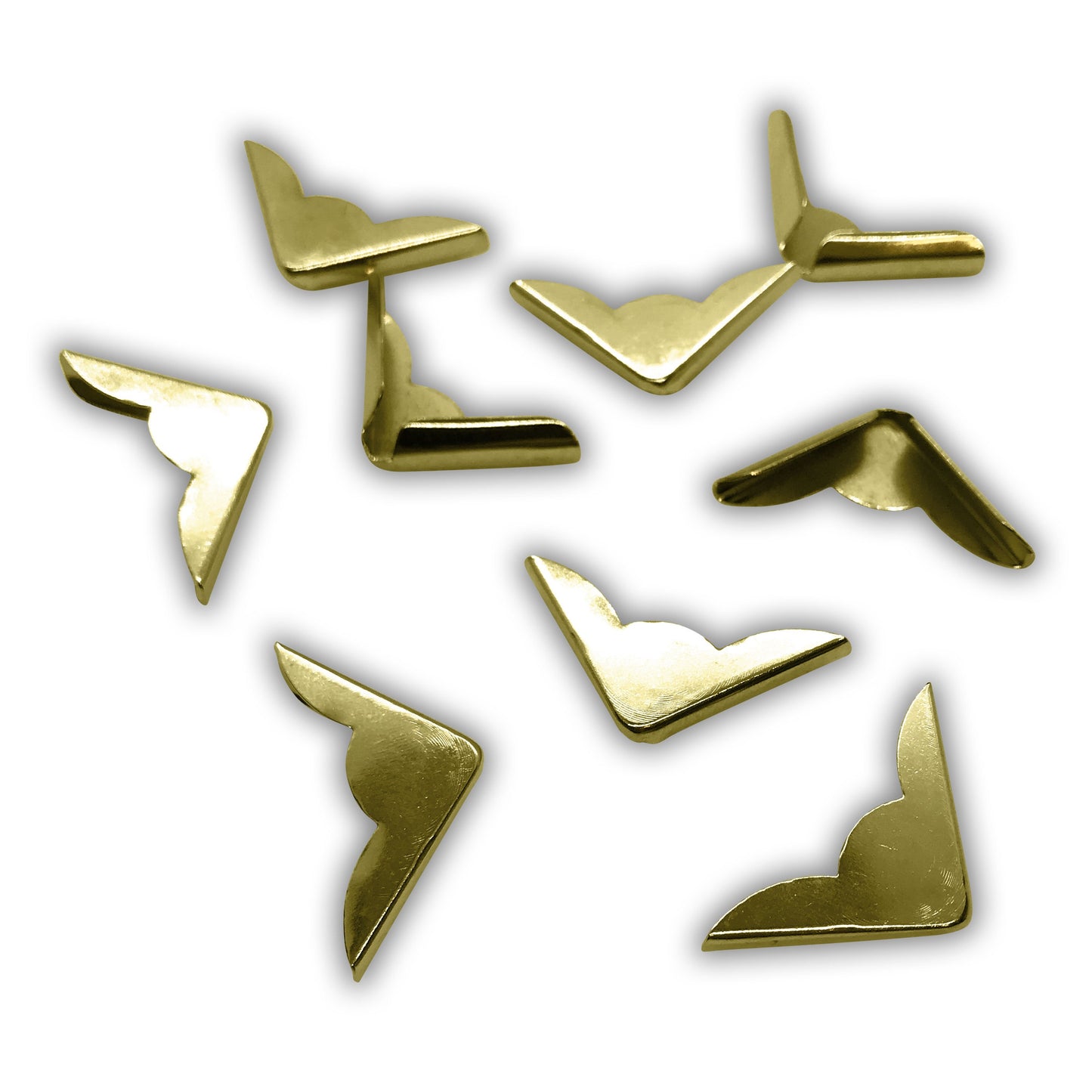 100 Book Corner Protectors - Silver / Gold coloured - 22 x 22 x 4.5mm