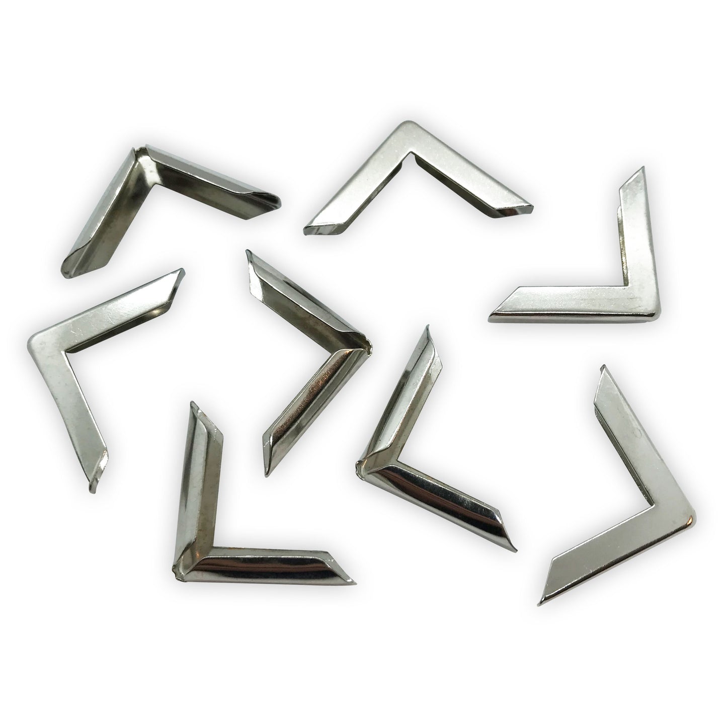 Silver-coloured Book Corner Protectors 22 x 22 x 3.5 mm