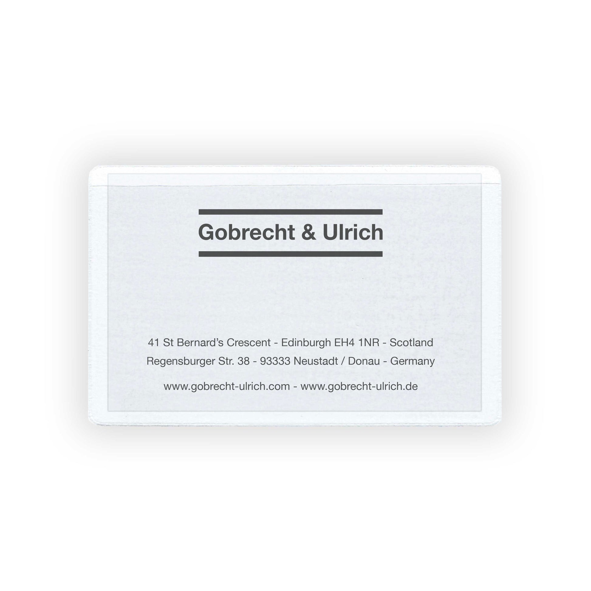 Self-adhesive Business Card Pocket with Business Card by Gobrecht & Ulrich