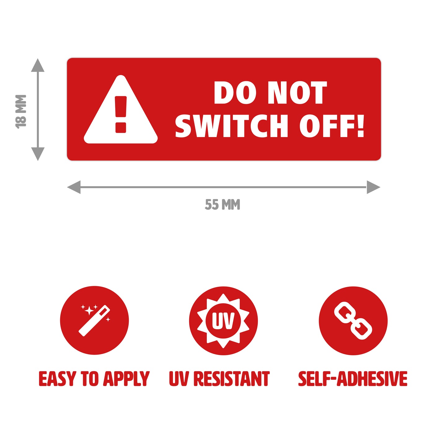 Gobrecht & Ulrich Do Not Switch Off Sticker Dimensions