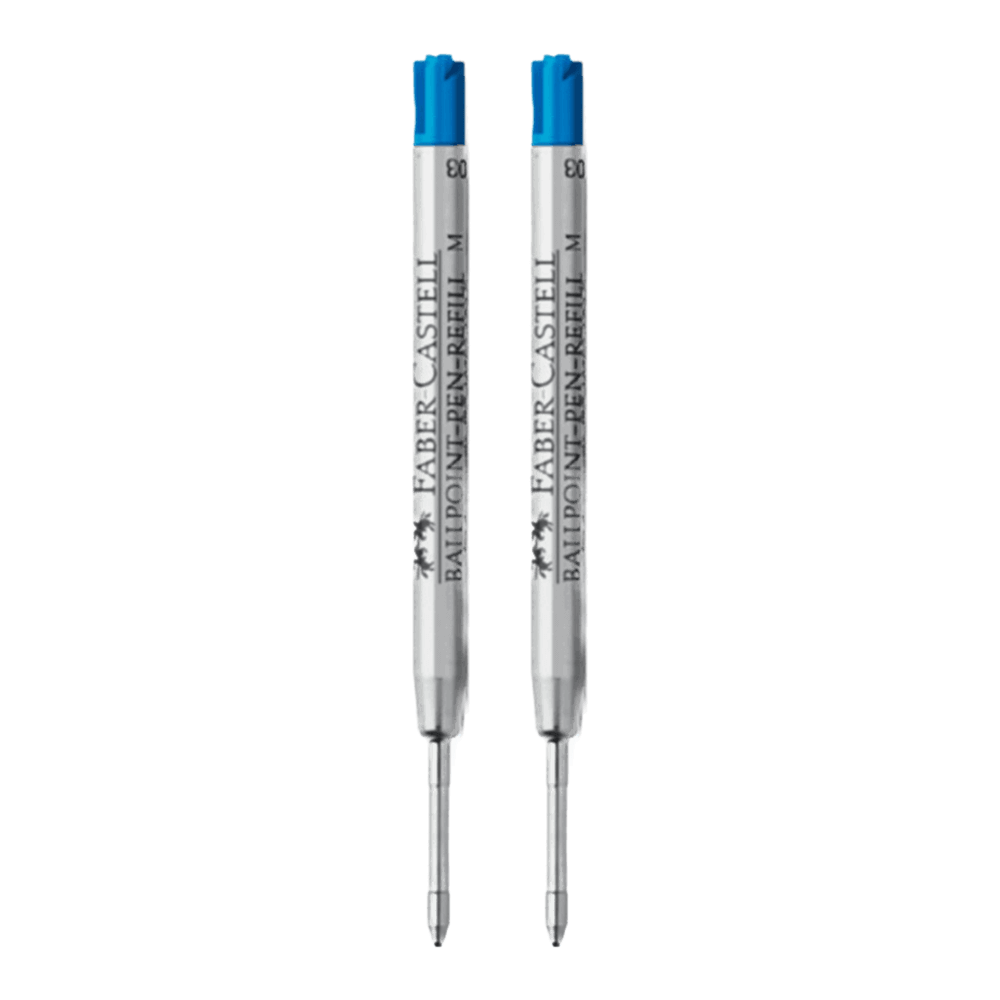 2 blue medium refill cartridges for Faber Castell ballpoint pens