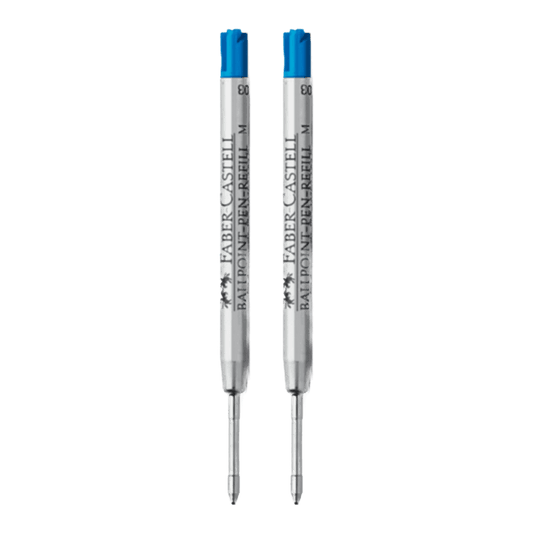 2 blue medium refill cartridges for Faber Castell ballpoint pens