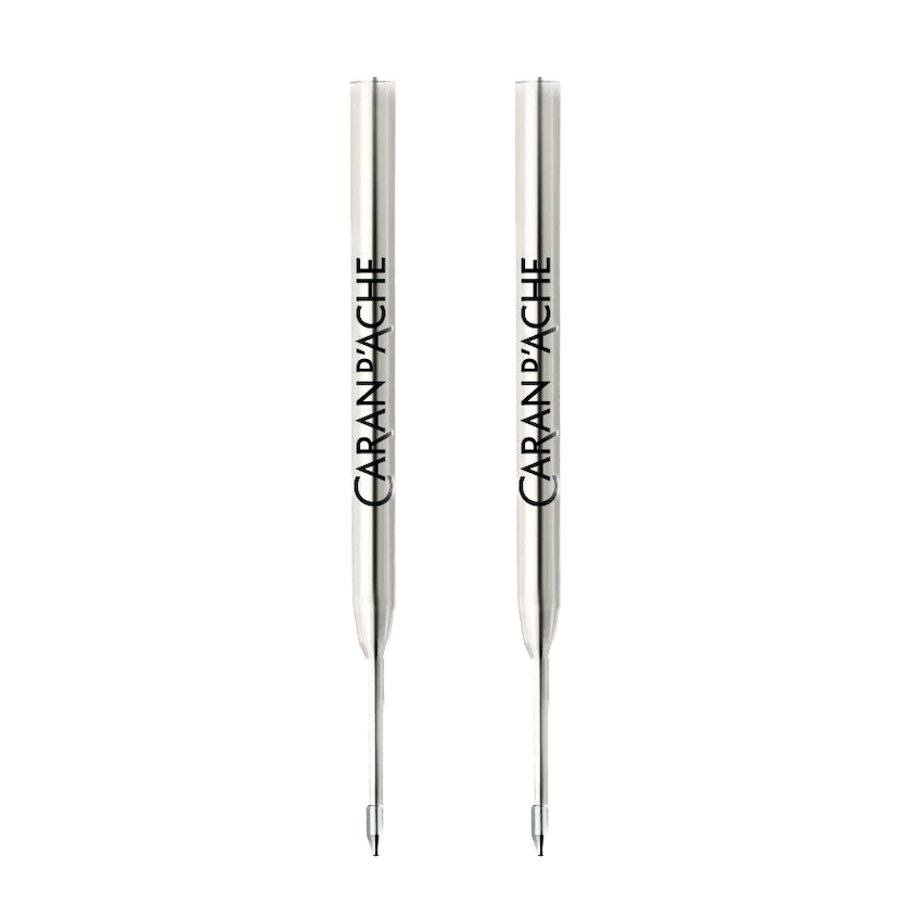 2 Pack of Caran D'Ache Goliath Black Medium Pen Refill Cartridge