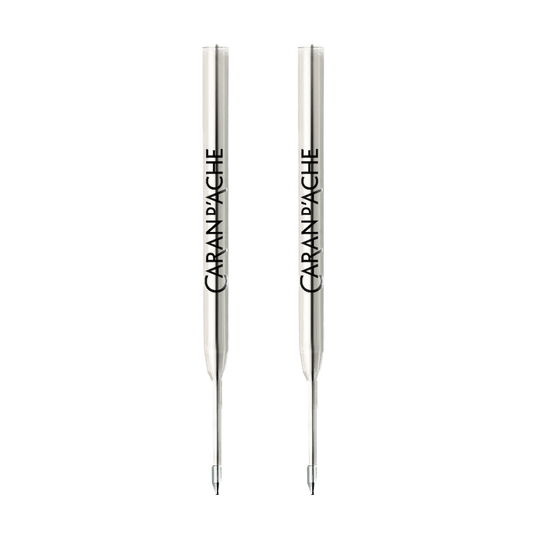 2 Pack of Caran D'Ache Goliath Black Medium Pen Refill Cartridge