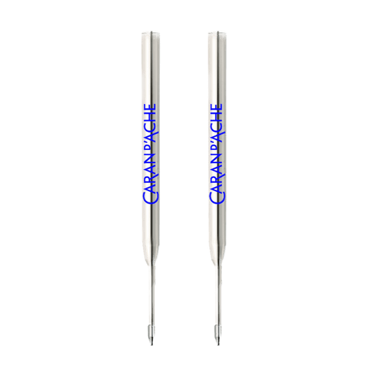 2 Pack of Caran D'Ache Goliath Blue Medium Pen Refill Cartridge