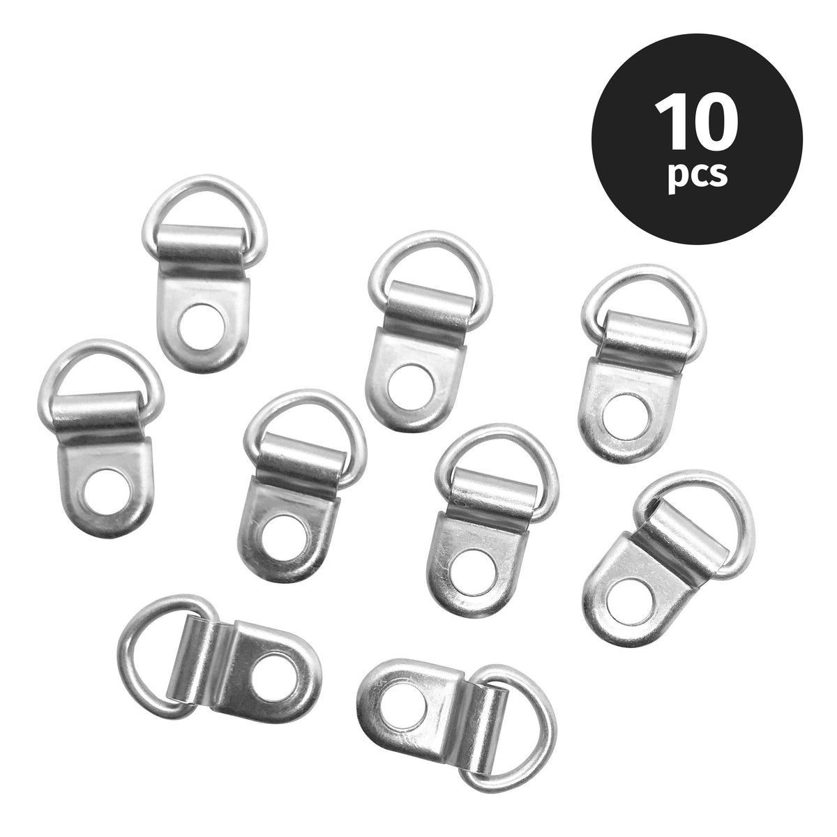 10 silver / nickel D-rings for picture hanging by Gobrecht & Ulrich