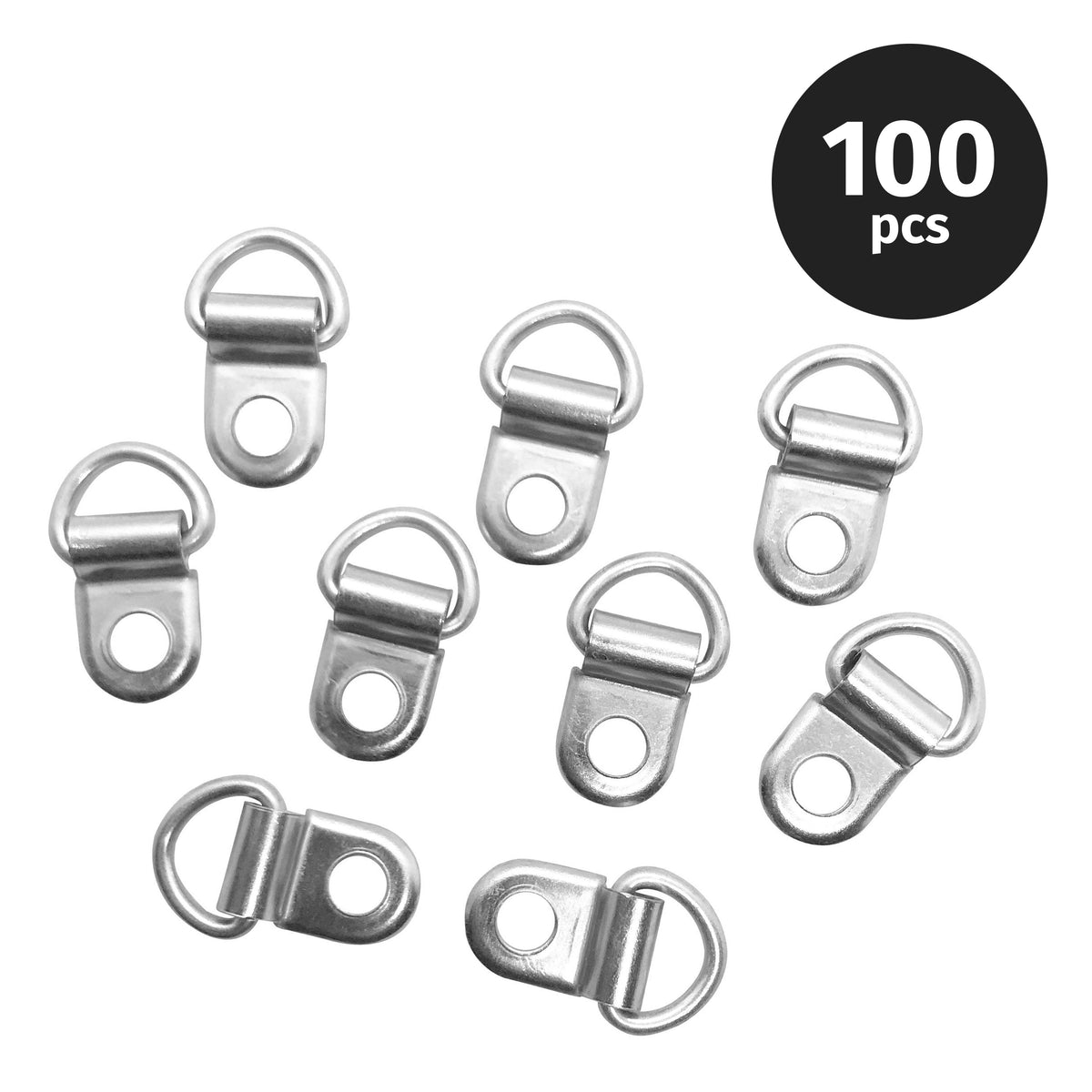 100 silver / nickel D-rings for picture hanging by Gobrecht & Ulrich