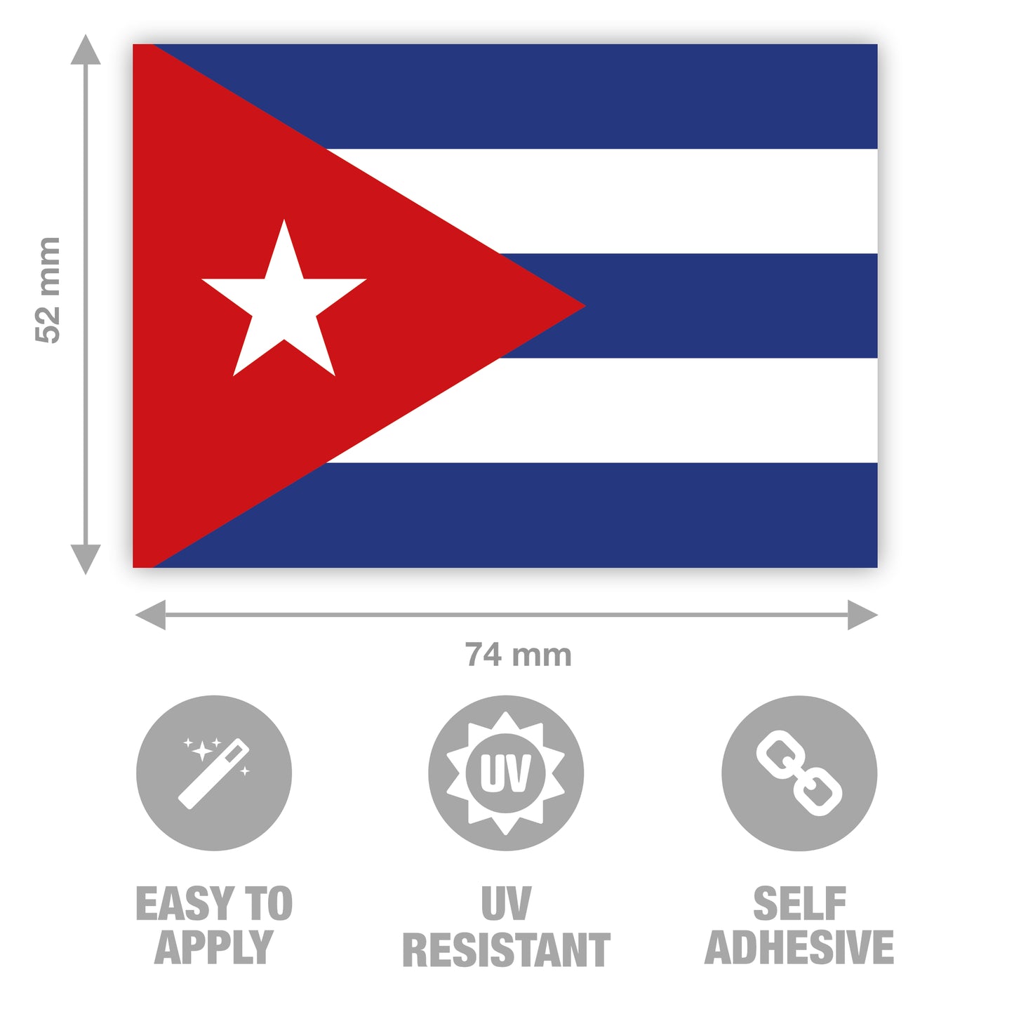 7.4 x 5.2 cm Flag of Cuba Sticker by Gobrecht & Ulrich