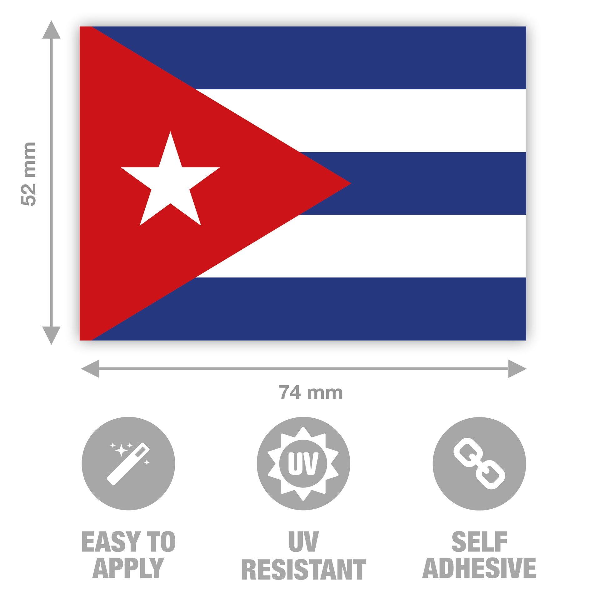 7.4 x 5.2 cm Flag of Cuba Sticker by Gobrecht & Ulrich