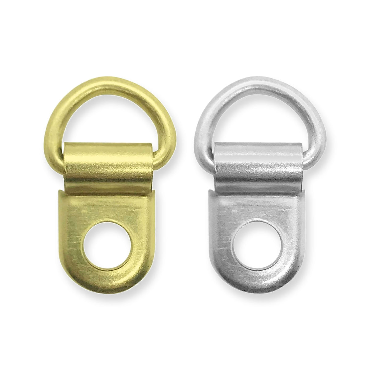 Gold / brass and silver / nickel D-rings for picture hanging by Gobrecht & Ulrich