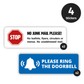 Front Door Essentials Bundle: 2 No Junk Mail stickers and 2 Please Ring the Doorbell stickers by Gobrecht & Ulrich