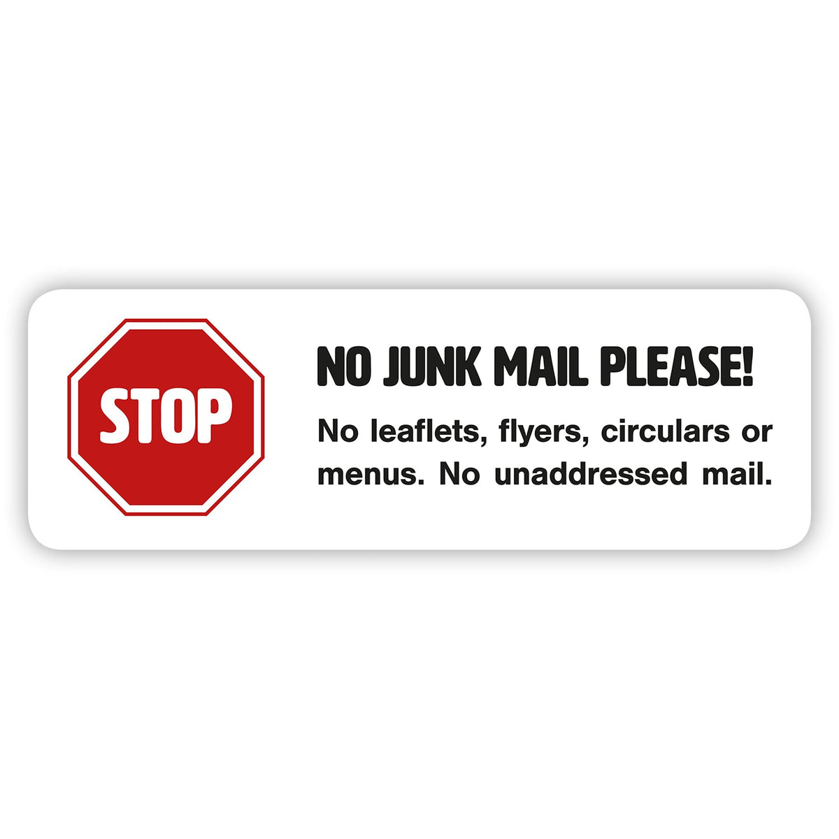 No Junk Mail vinyl sticker for letterboxes by Gobrecht & Ulrich