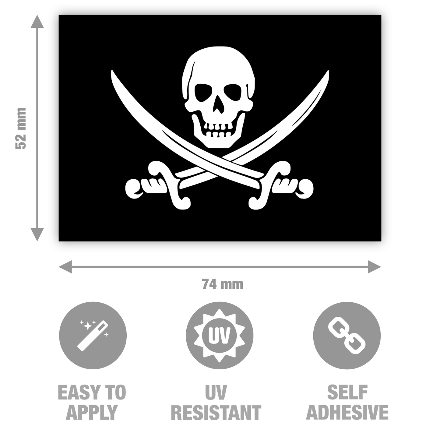 Pirate Skull And Crossbones Color Window Decal Sticker | Custom Made In The USA | Fast Shipping - Foto 7