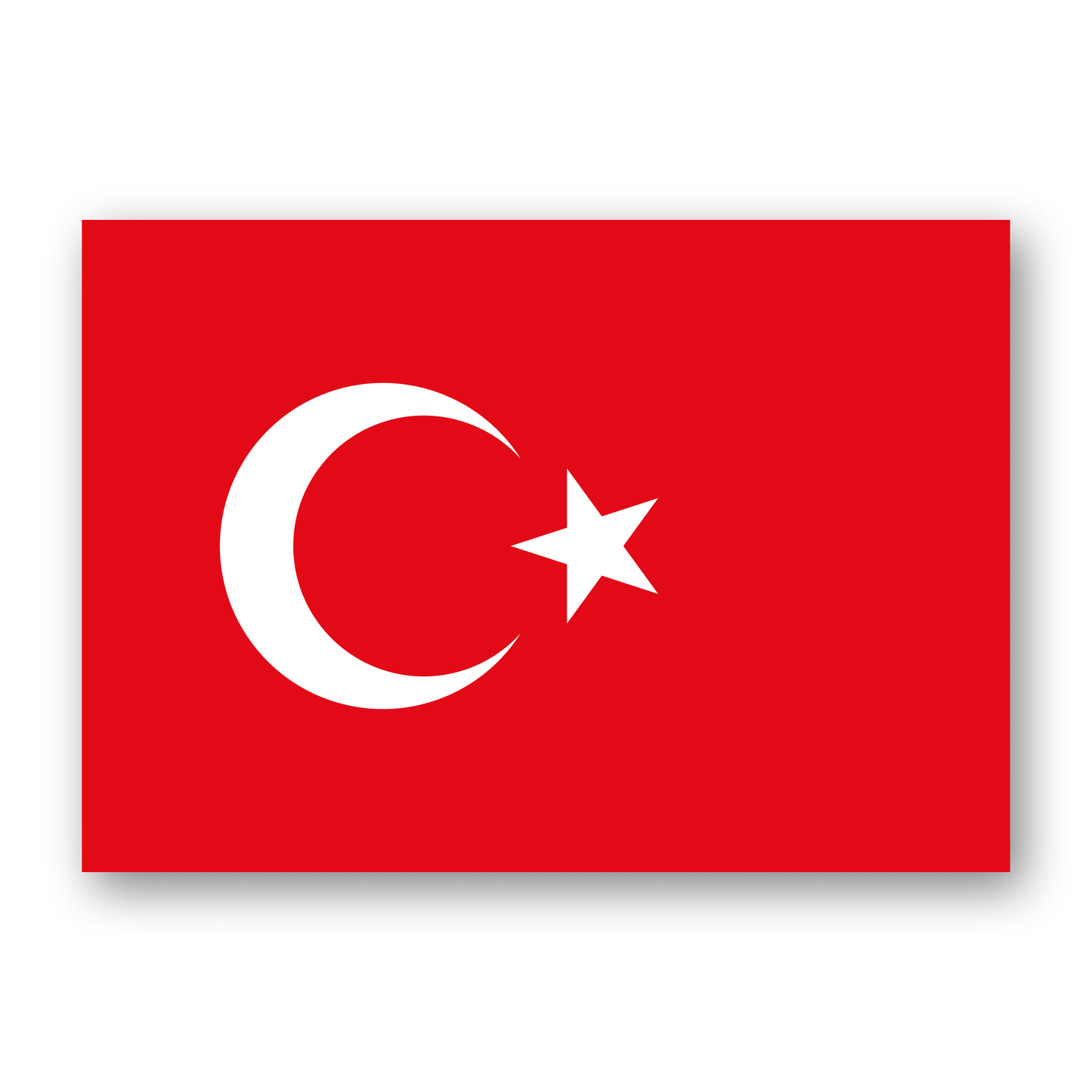 Flag of Turkey with white crescent and star on a red background