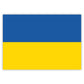 Flag of Ukraine with blue and yellow horizontal stripes on a white background