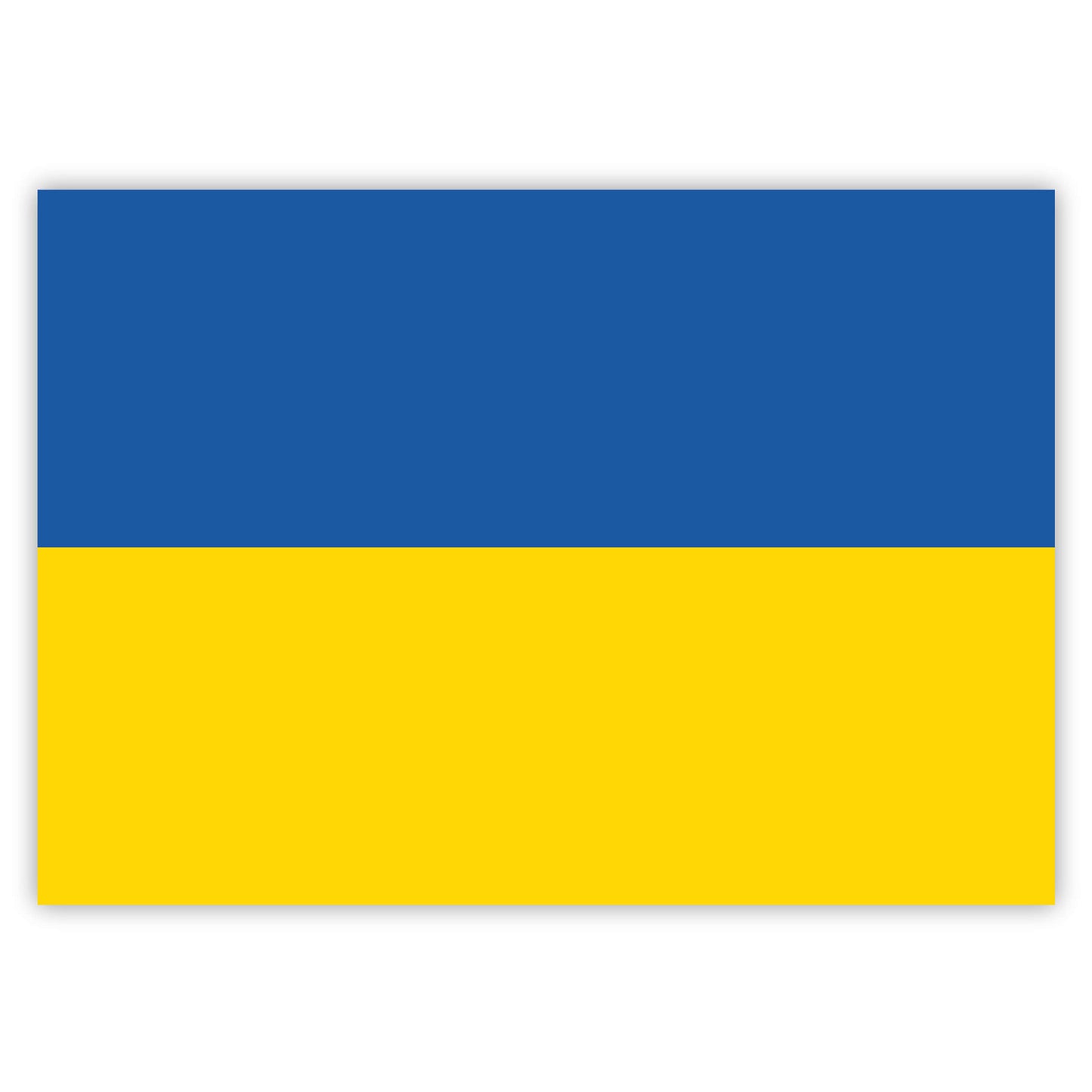 Flag of Ukraine with blue and yellow horizontal stripes on a white background