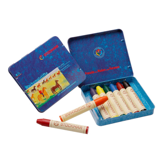 8 Stockmar Beeswax Crayons in tin