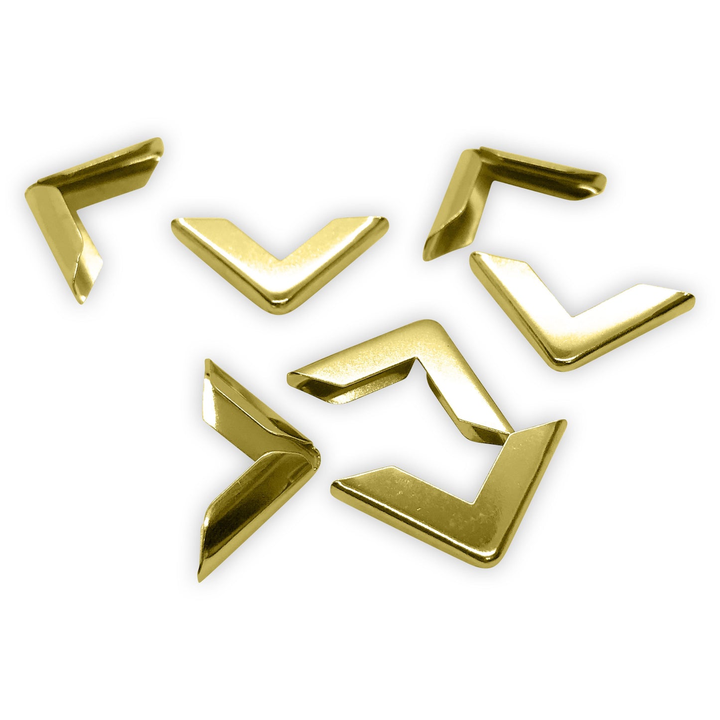 Book Corner Protectors 16 x 16 x 3.5mm Gold / Brass