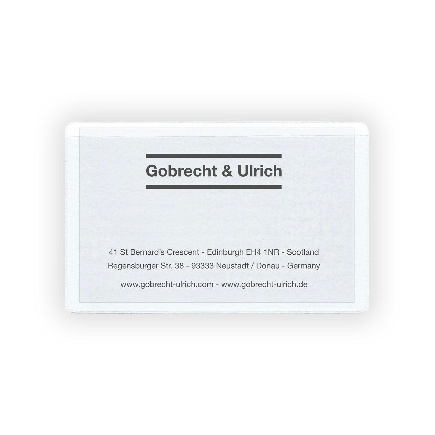 Self-adhesive Business Card Pocket with Business Card by Gobrecht & Ulrich