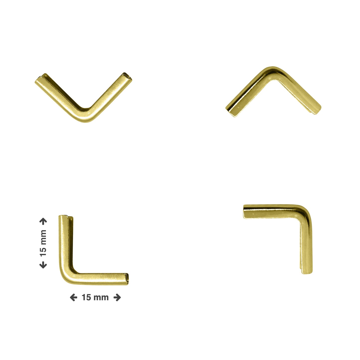 Gold Softcover Book Corner Protectors with sizes - 15 x 15 x 2mm