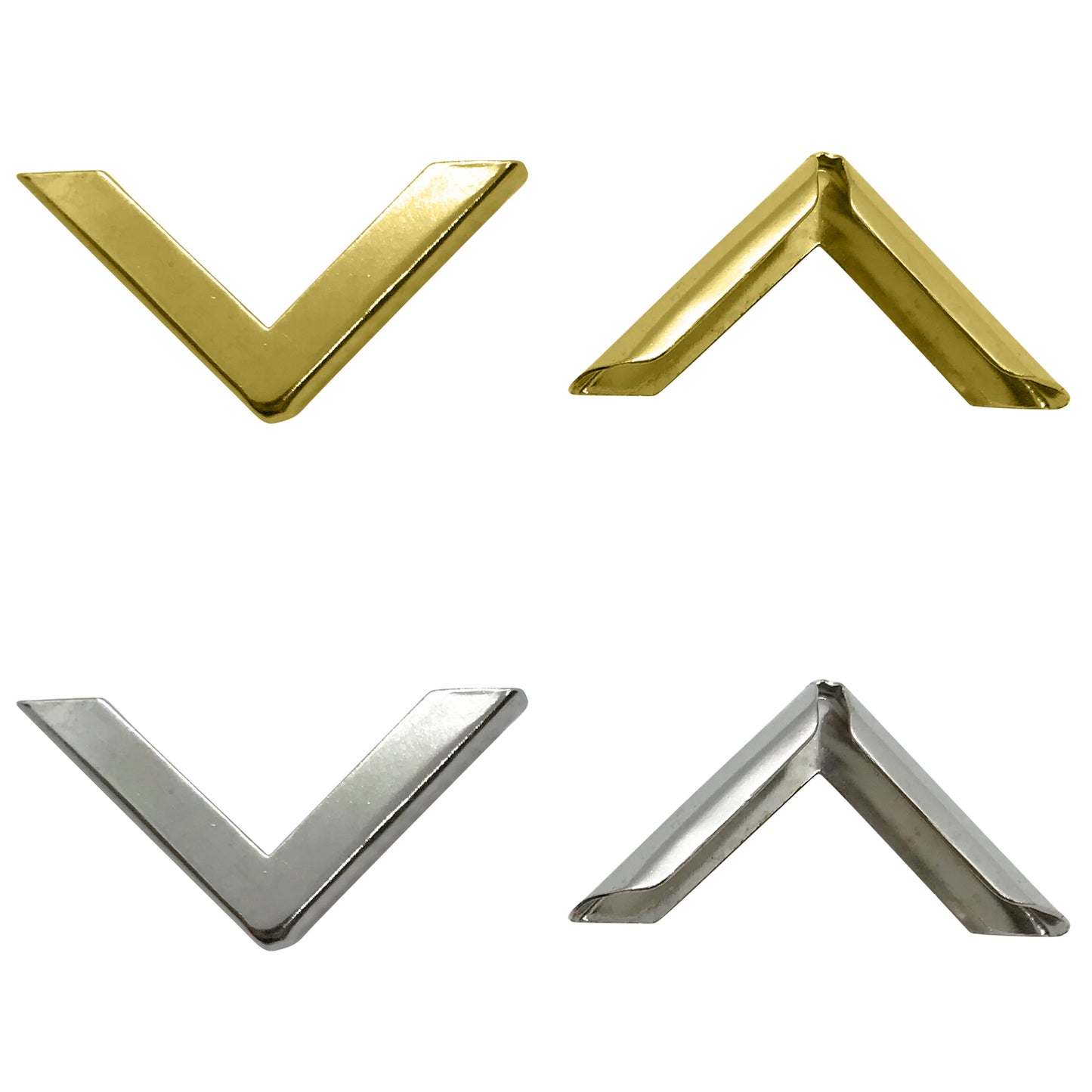 Gobrecht & Ulrich 30 x 30 x 4mm Book Binding Corners - Silver / Gold