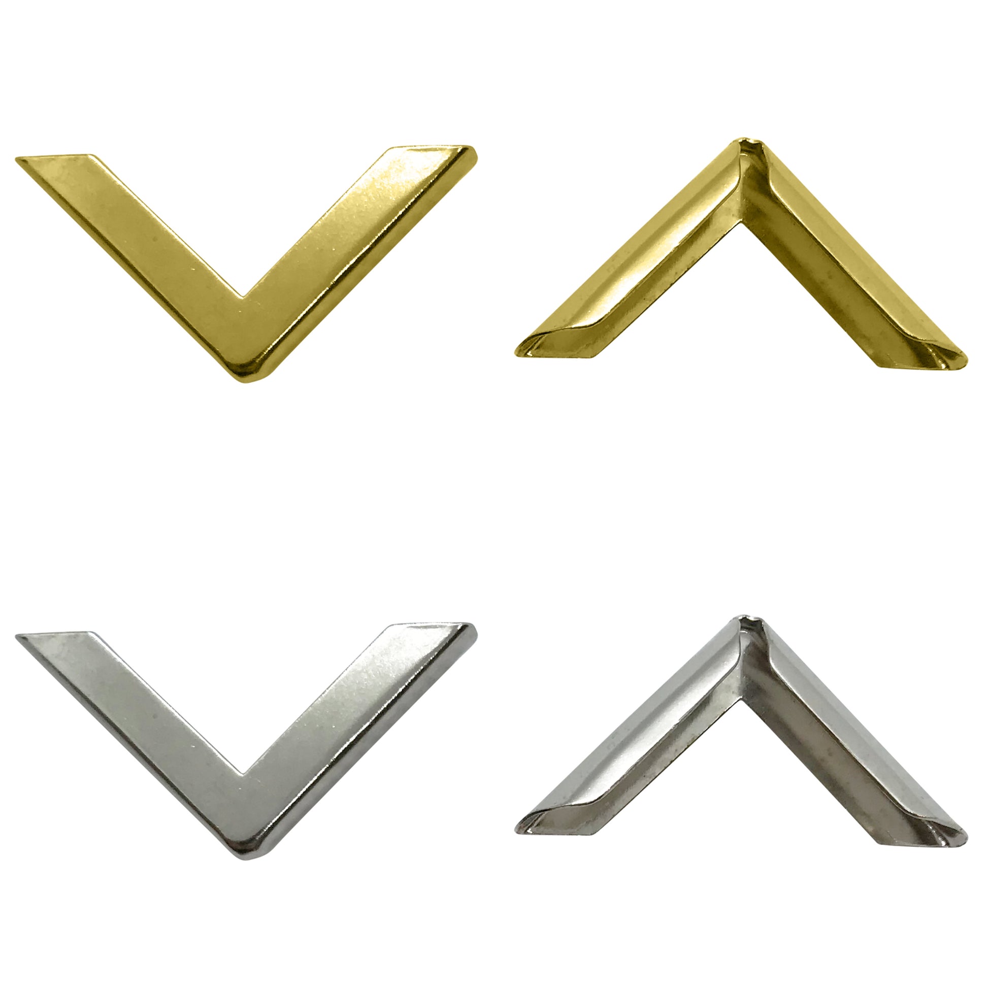 Gobrecht & Ulrich 30 x 30 x 4mm Book Binding Corners - Silver / Gold