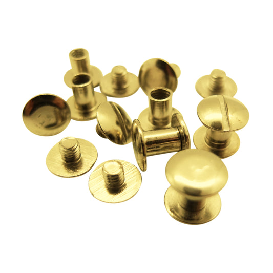 Brass / Gold-coloured Book Binding Screws by Gobrecht & Ulrich - 5 to 10mm length