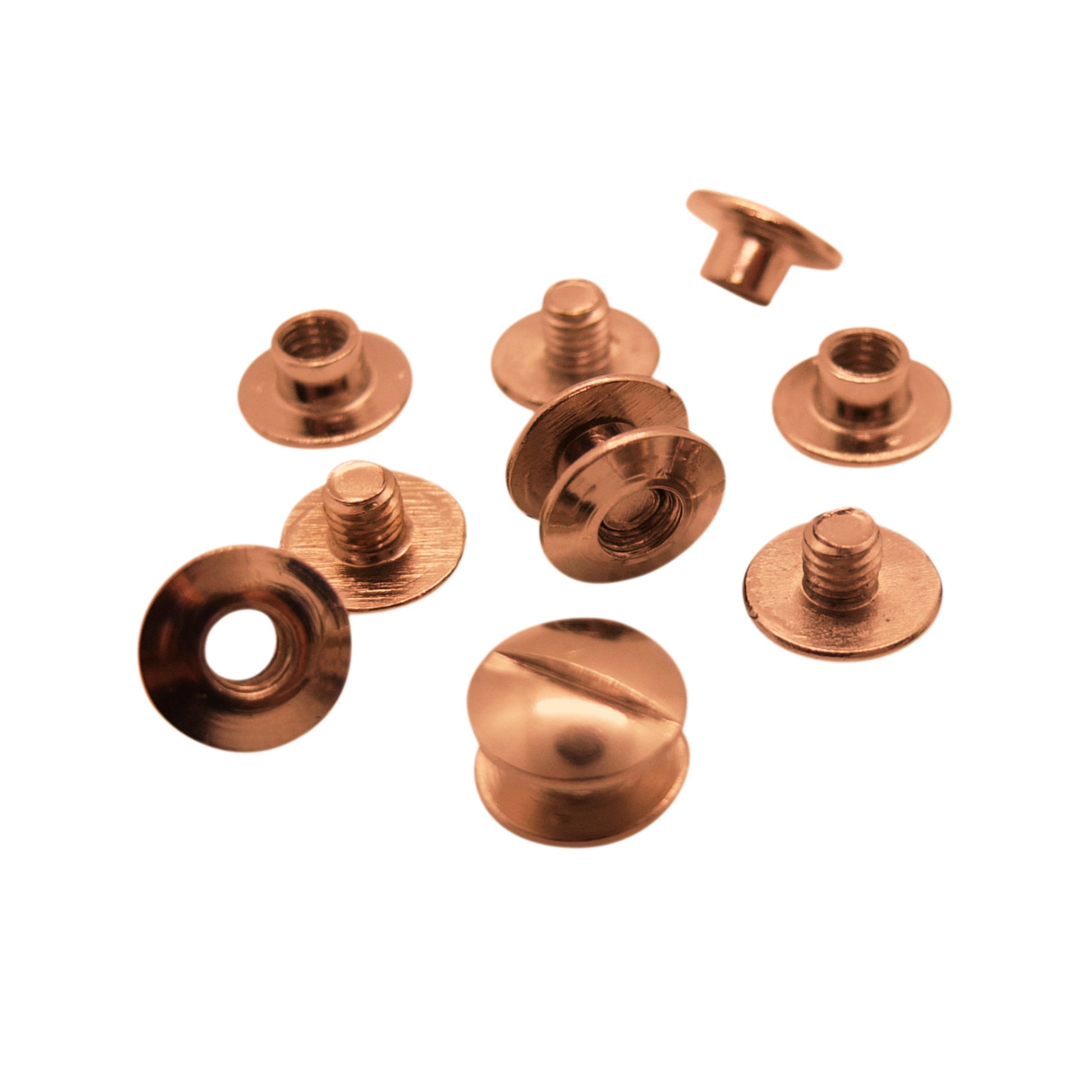 Copper / Rose-gold Book Binding Screws by Gobrecht & Ulrich - 2 to 3.5mm length