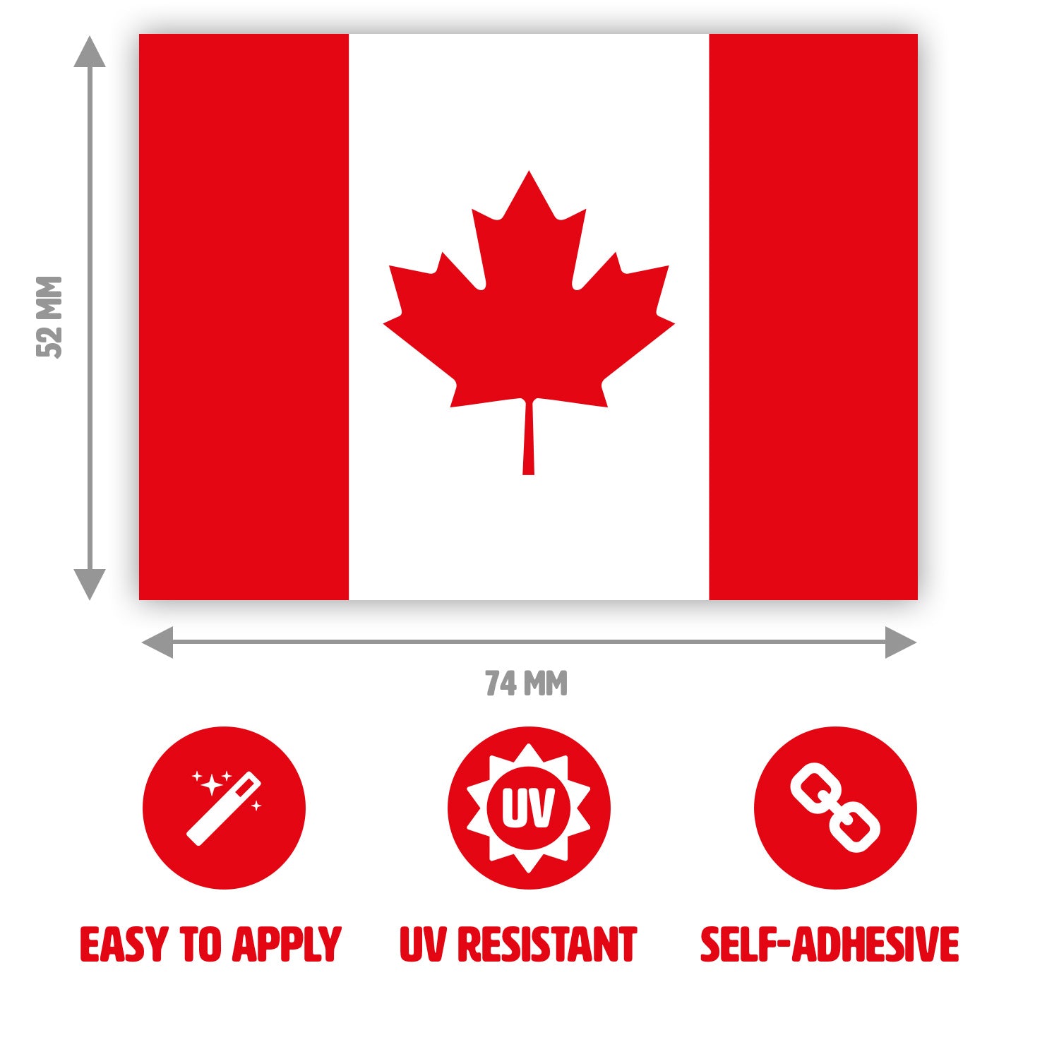 Canadian Canada Flag Vinyl Sticker – 10cm – Die-Cut Decal