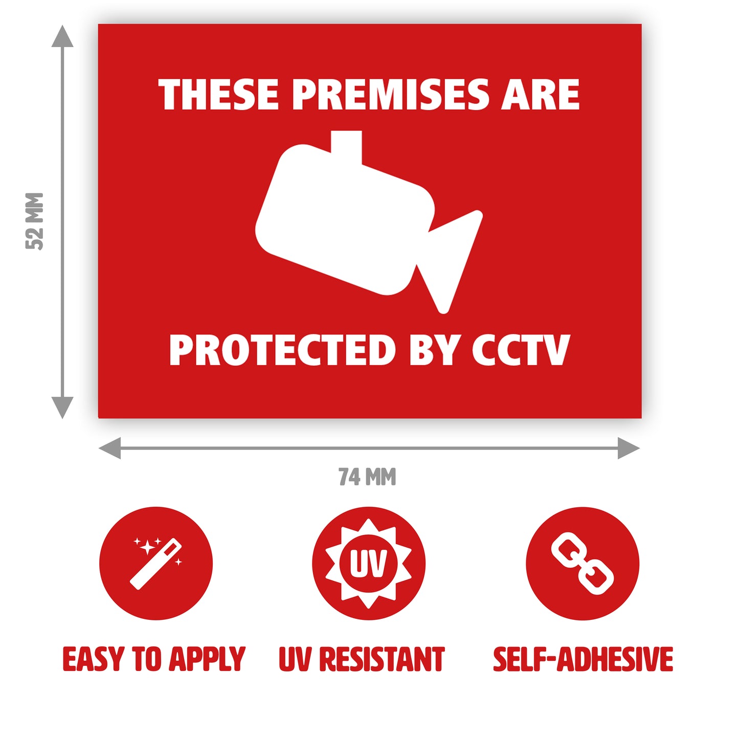 CCTV Camera Stickers with Dimensions by Gobrecht & Ulrich