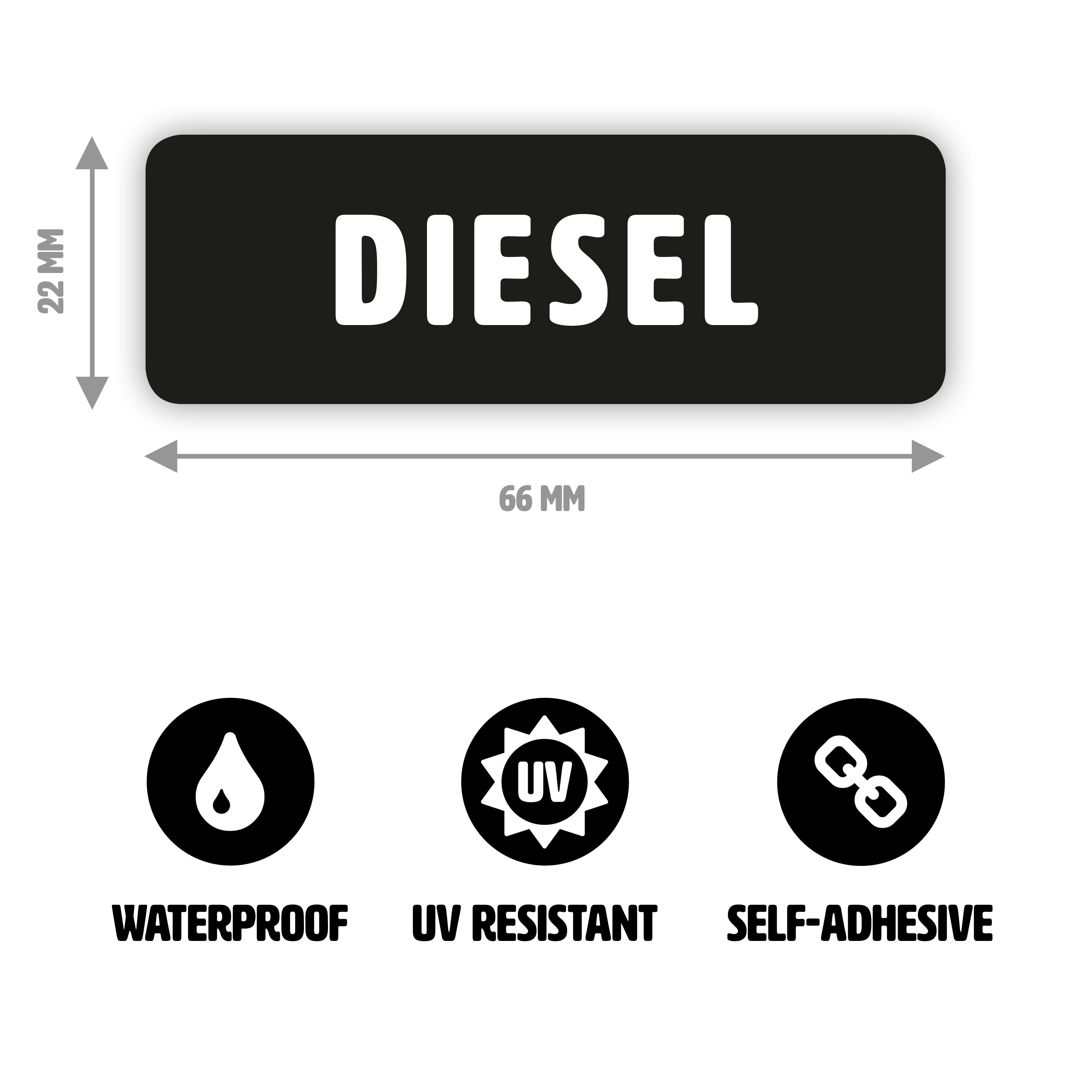A146.1 WiFi Logo Diesel Stickers for Car Fuel Lid Sticker Size 10x7.7 cm  BLACK & RED