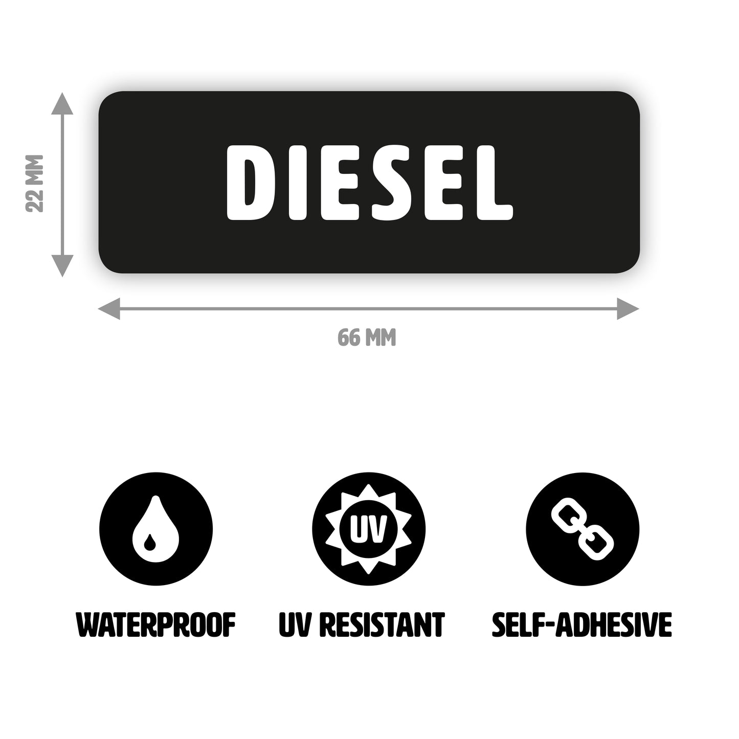 Gobrecht & Ulrich Diesel Only Sticker Dimensions