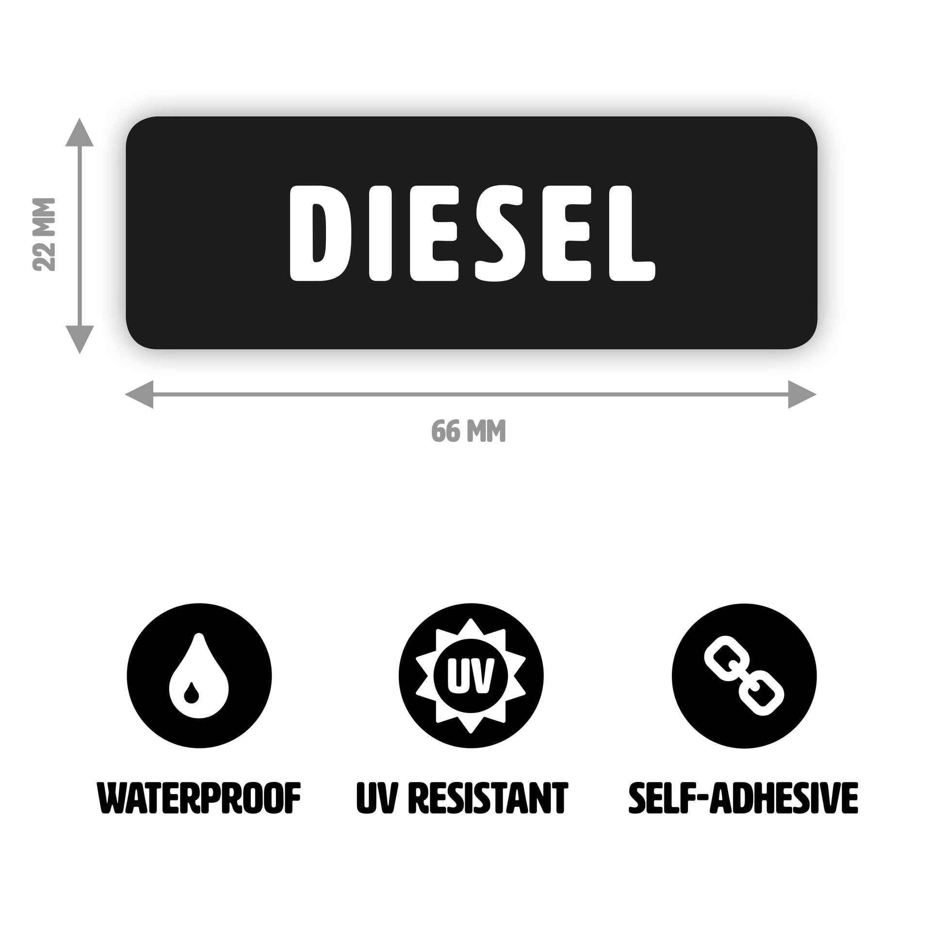 Gobrecht & Ulrich Diesel Only Sticker Dimensions