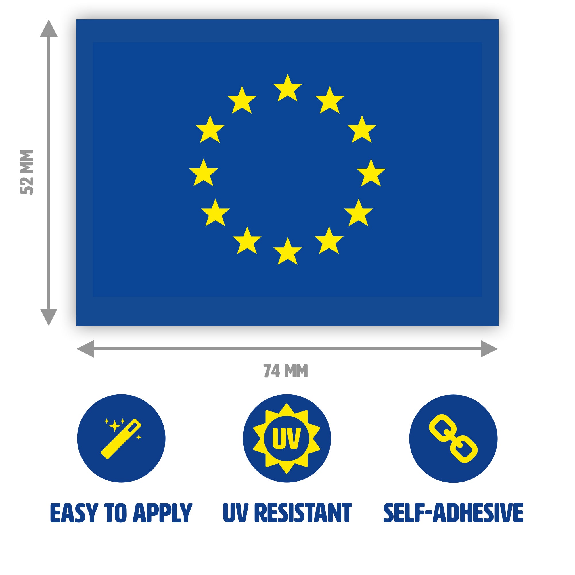 10 European Flag Stickers - 7.4 x 5.2cm - EU Vinyl Stickers