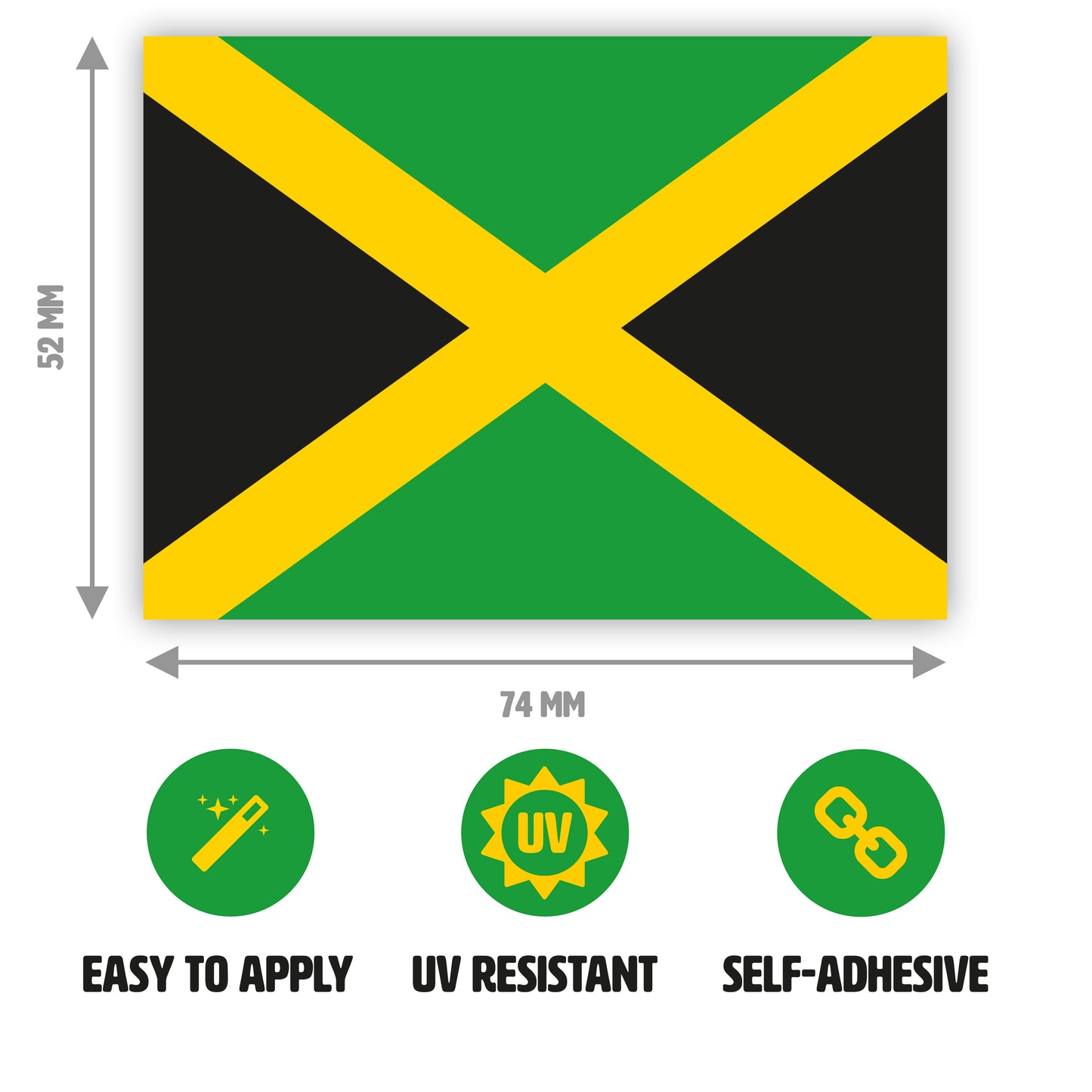 Gobrecht & Ulrich Jamaica Sticker Dimensions