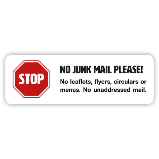 No Junk Mail Sign for Letterboxes - Junk Mail Blocker by Gobrecht & Ulrich