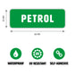 Gobrecht & Ulrich Petrol Only Sticker Green / White with dimensions 66 x 22 mm