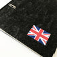 Example of Gobrecht & Ulrich Union Jack Stickers on Folder