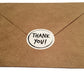 Thank you label on paper envelope